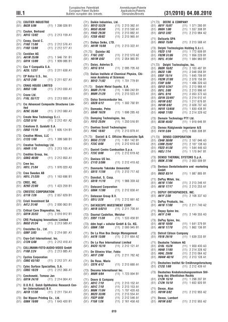 Bulletin 2010/31 - European Patent Office