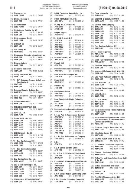 Bulletin 2010/31 - European Patent Office