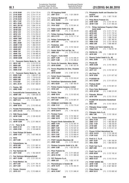 Bulletin 2010/31 - European Patent Office