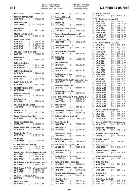 Bulletin 2010/31 - European Patent Office