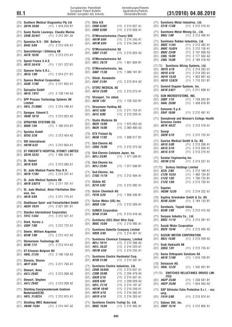 Bulletin 2010/31 - European Patent Office