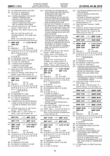 Bulletin 2010/31 - European Patent Office