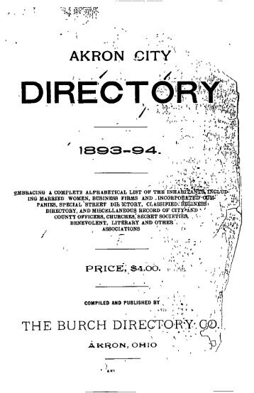 City Directory 1893-1894 - Akron-Summit County Public Library