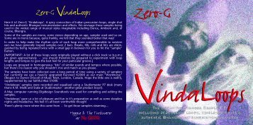 Zero-G Vindaloops Audio CD Booklet - Zero-g.name