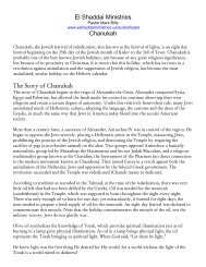 The Story of Chanukah El Shaddai Ministries Chanukah