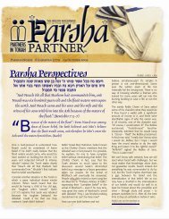 View/Print the PDF Version of this Parsha - Partners In Torah