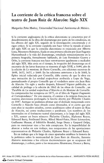 La corriente de la crítica francesa sobre el - Centro Virtual Cervantes