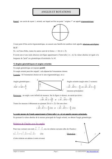 Cours sur les angles et les rotations