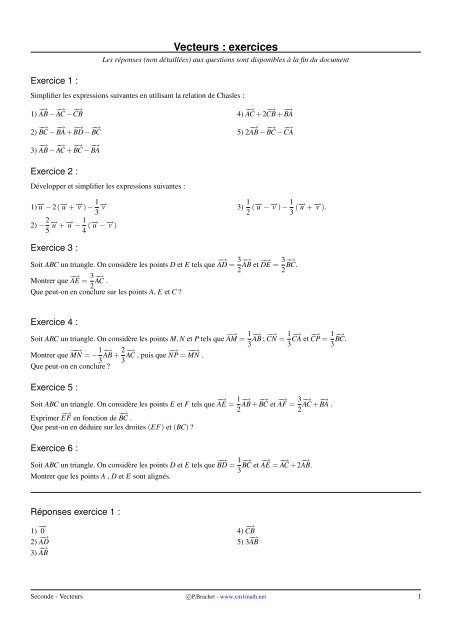 Exercices corrigés - Xm1 Math