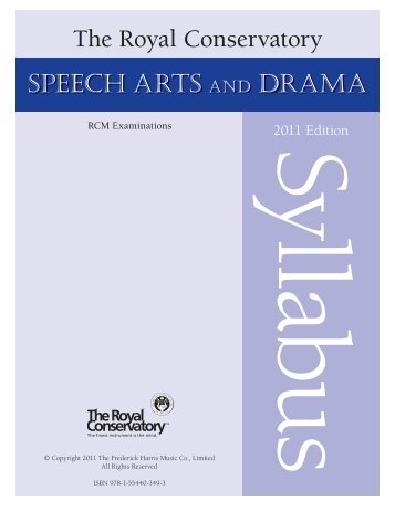 Speech Arts and Drama Syllabus, 2011 Online Publication - RCM ...