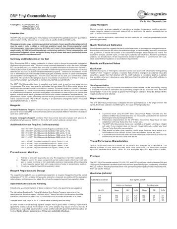 DRI® Ethyl Glucuronide Assay - Fisher Scientific