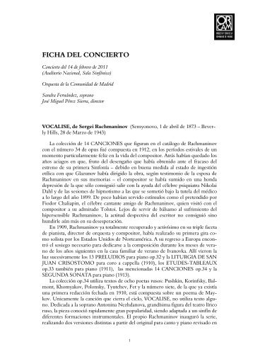 Ficha del concierto (PDF) - Orquesta y Coro de la Comunidad de ...