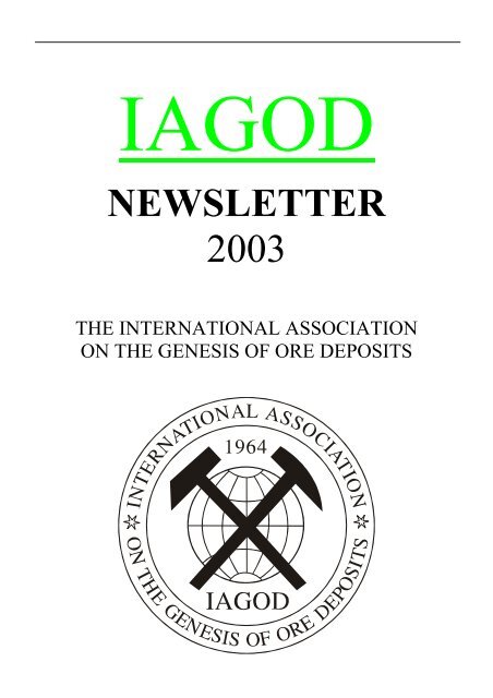 newsletter 2003 - International Association on the Genesis of Ore