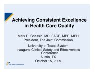 Achieving Consistent Excellence in Health Care Quality