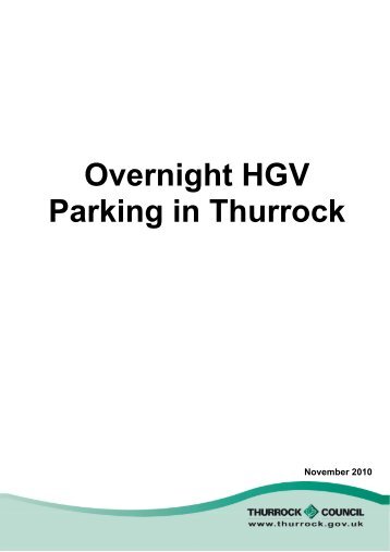Thurrock Council - Overnight HGV Parking in Thurrock, November ...