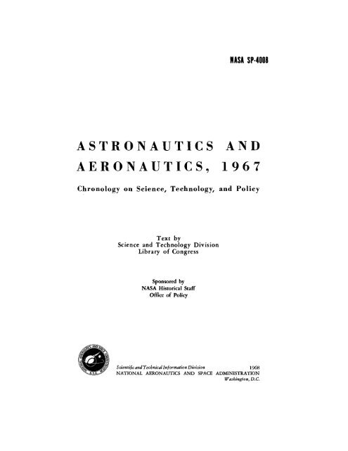 Astronautics and Aeronautics, 1967 - NASA's History Office