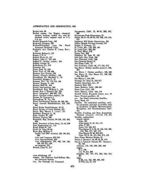 Astronautics and Aeronautics, 1967 - NASA's History Office