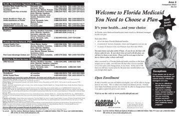 Florida Medicaid You Need to Choose a Plan - Medicaid Options