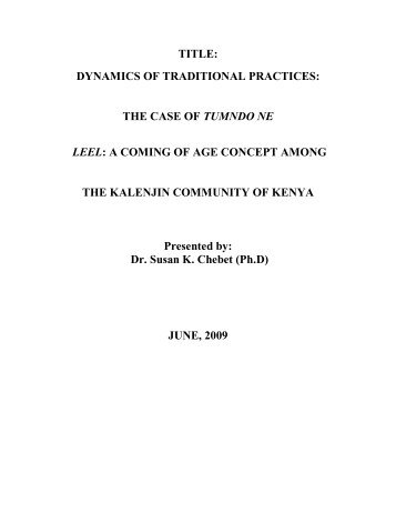 Dynamics of Traditional Practices: The Case of Tumndo ne Leel