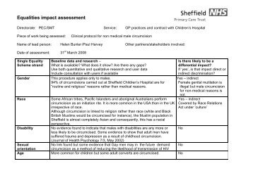Clinical Policy for Non Medical Male Circumcision ... - NHS Sheffield