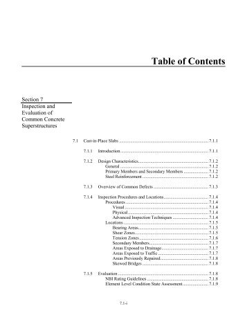 Inspection and Evaluation of Common Concrete Superstructures