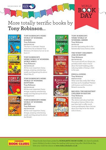 Download Booklists Find more terrific books by each - World Book Day