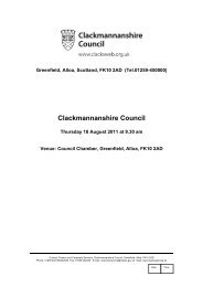 Full Agenda for the Clackmannanshire Council ... - ClacksWeb