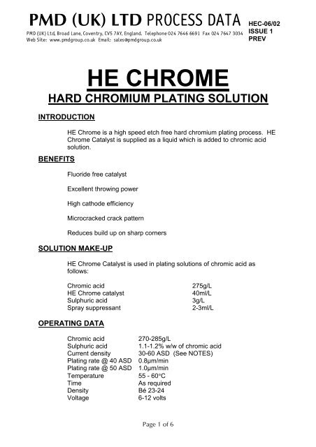 chrome plating process pdf