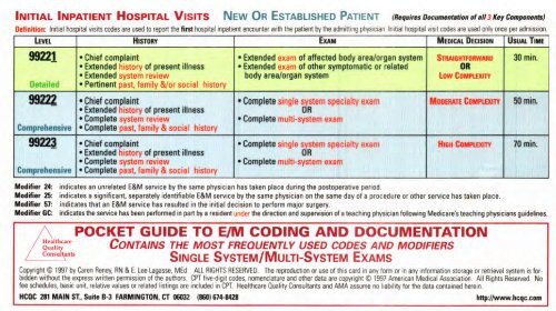 E/M Coding and Documentation Pocket Guide - Millennium-mb