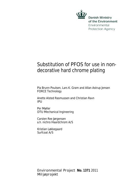 Substitution of PFOS for use in nondecorative hard chrome plating