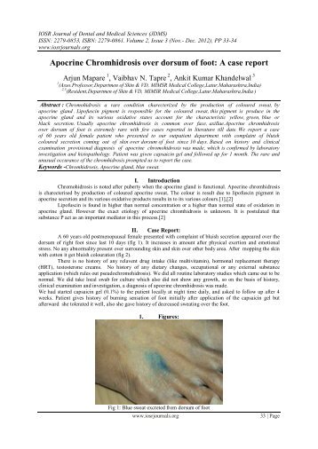 Apocrine Chromhidrosis over dorsum of foot: A case report - IOSR