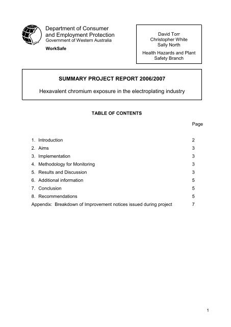 Hexavalent chromium - Department of Commerce