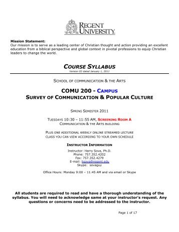 View Syllabus - Regent University