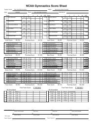 NCAA Gymnastics Score Sheet - Gymnastics Results