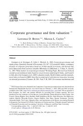Corporate governance and firm valuation