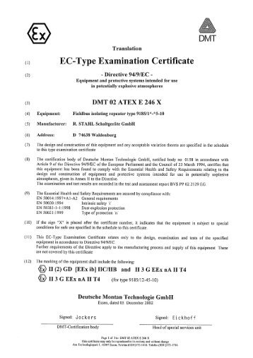 DMT 02 ATEX E 246 X - R. Stahl