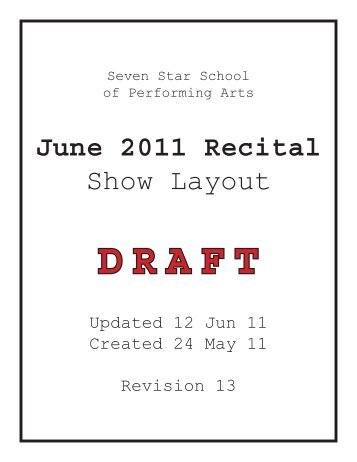 Recital Songs Layout.indd - Seven Star School of Performing Arts