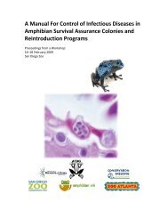 Manual For Control of Infectious Diseases in Amphibian