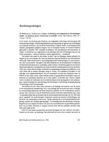 Boekbesprekingen - Tijdschrift Medische Antropologie