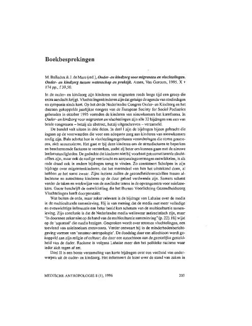 Boekbesprekingen - Tijdschrift Medische Antropologie