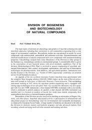 division of biogenesis and biotechnology of natural compounds