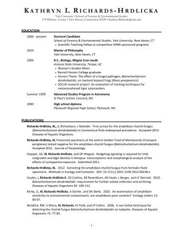 Elegant Resume - Yale School of Forestry & Environmental Studies ...