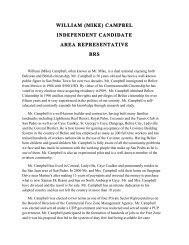 william (mike) campbel independent candidate ... - Ambergris Caye