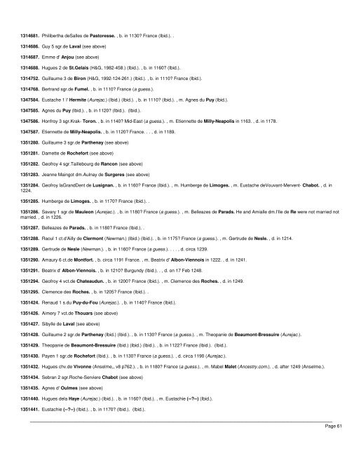 Ancestry of Michel de Villejoin Rousseau - Lagenealogy.net