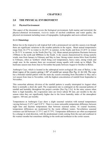 CHAPTER 2 2.0 THE PHYSICAL ENVIRONMENT - Department of ...