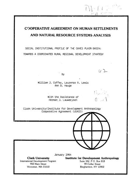 cooperative agreement on human settlements and natural resource ...