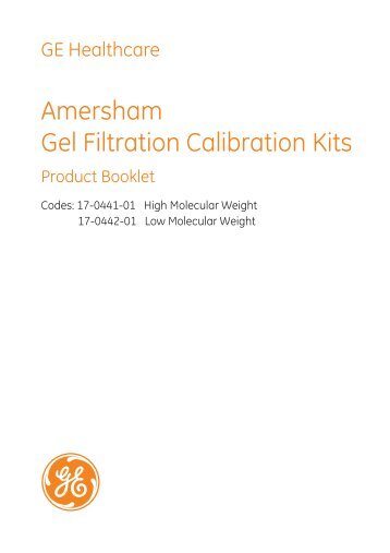 [PDF] 製品マニュアル Gel Filtration Calibration Kits