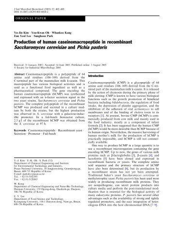 Saccharomyces cerevisiae and Pichia pastoris - Monitoramento de ...