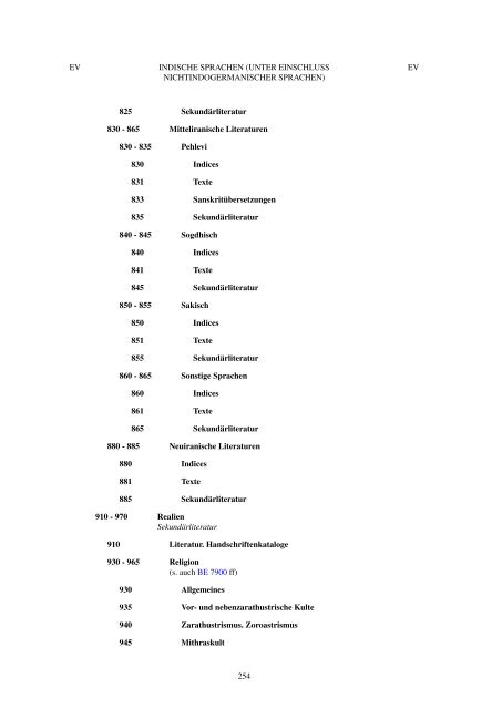 ER 600 - Regensburger Verbundklassifikation