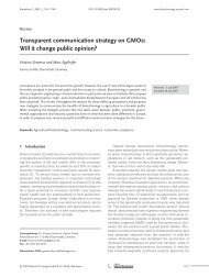 Transparent communication strategy on GMOs: Will it change public opinion?